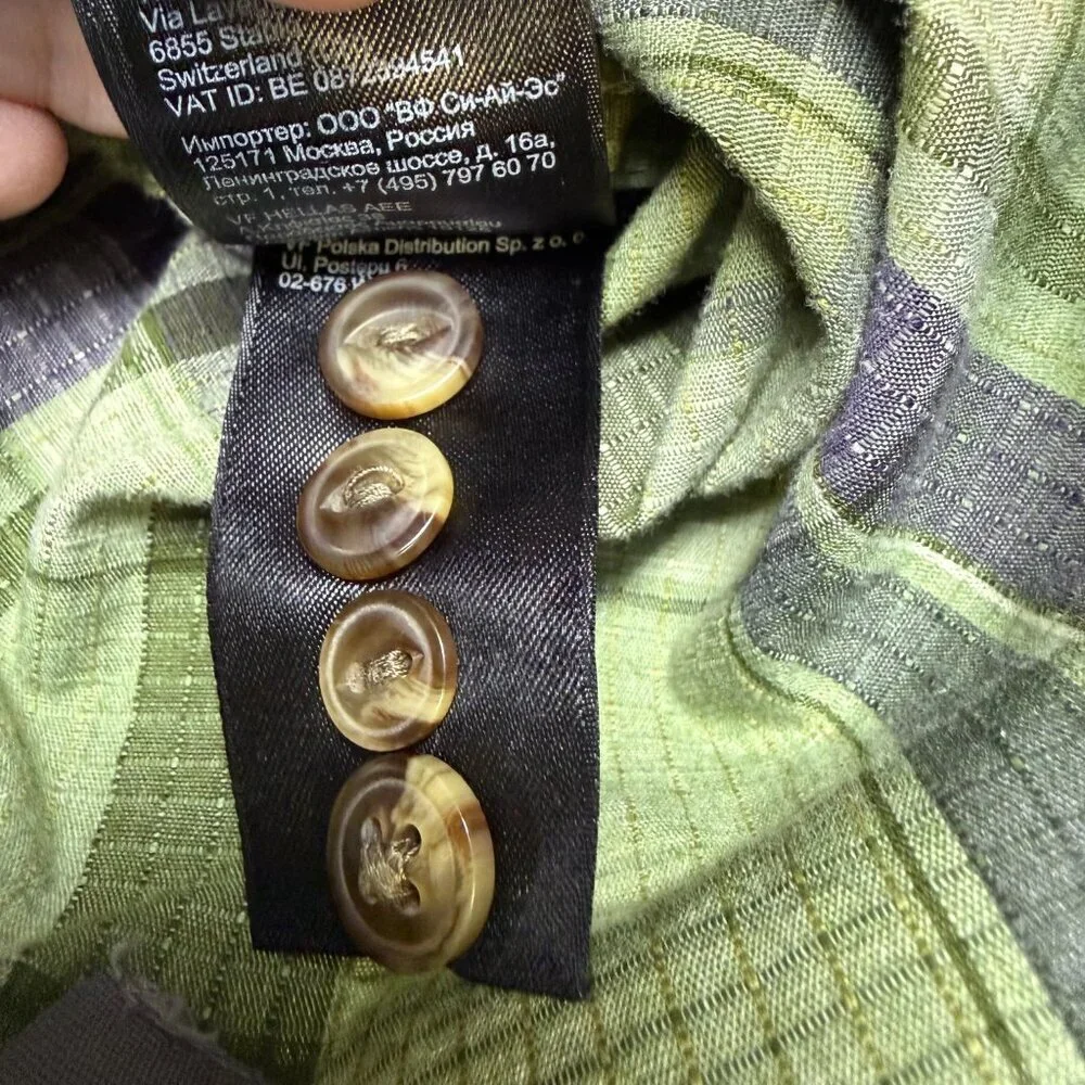 The North Face Buttonwood Shirt Men’s M‎ Green Purple Plaid EUC